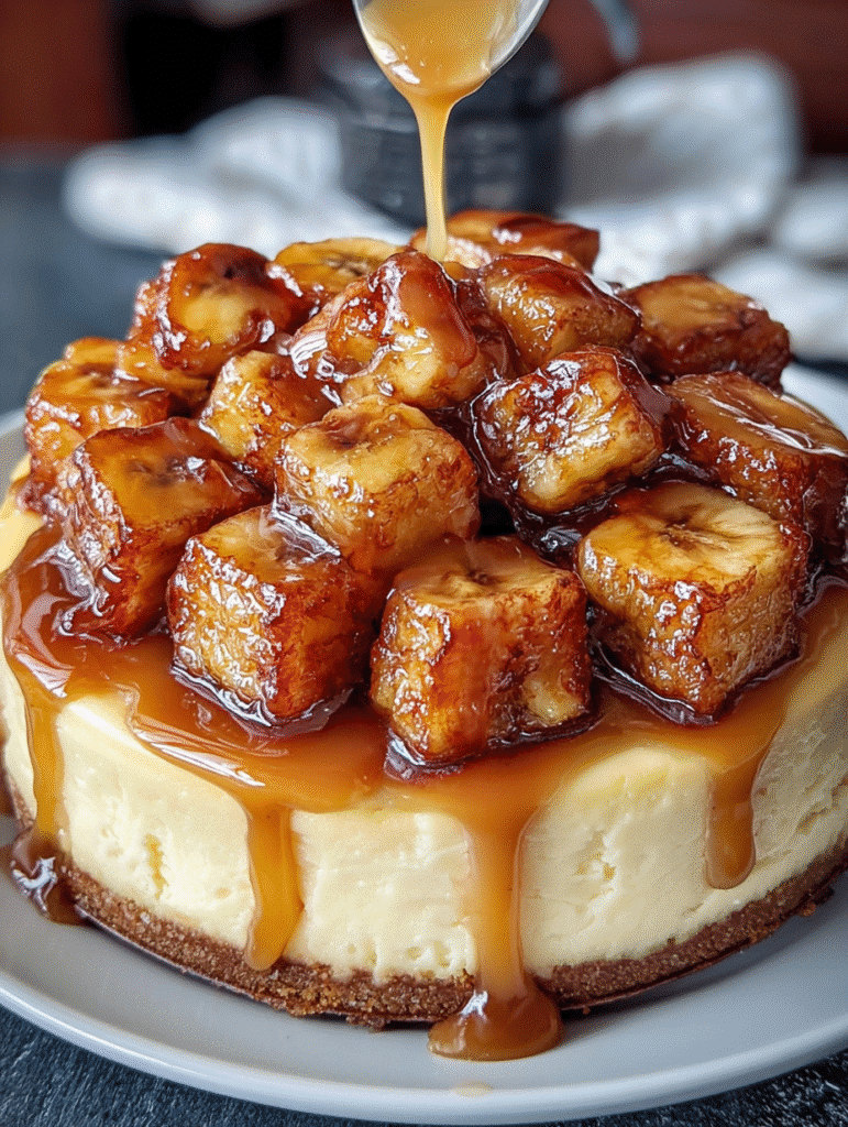 Caramelized Banana Cheesecake with Rum Glaze delights your palate! 4 0 3 1