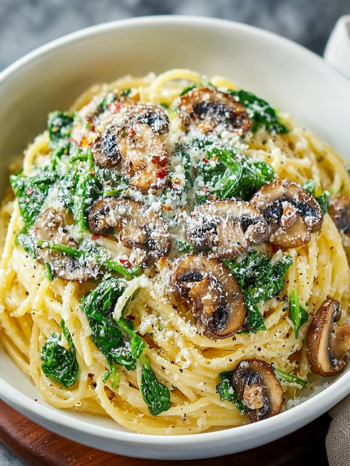 One-Pot Garlic Parmesan Pasta: Creamy Joy with Spinach & Mushrooms 8