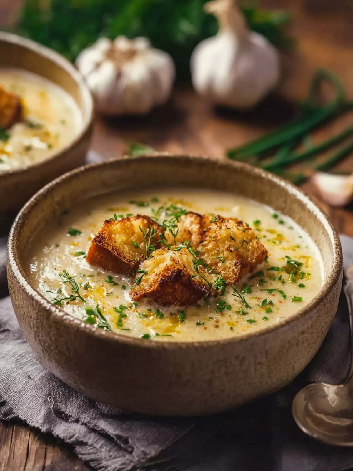 Creamy Czech Garlic Soup: Irresistibly Comforting Delight 8 Creamy Czech Garlic Soup Fourth Image eivueo