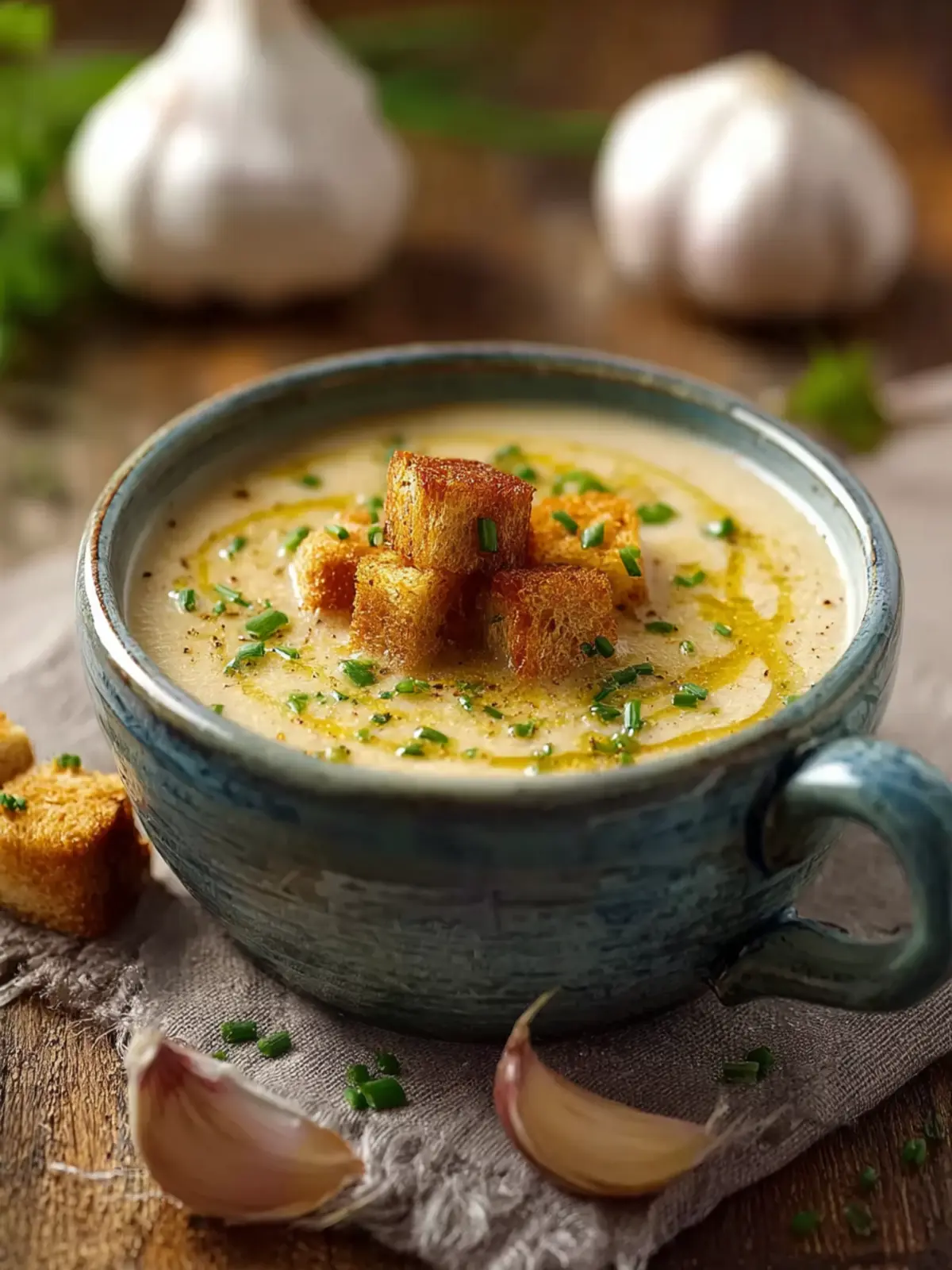 Creamy Czech Garlic Soup: Irresistibly Comforting Delight 6 Creamy Czech Garlic Soup Second Image kyopyg