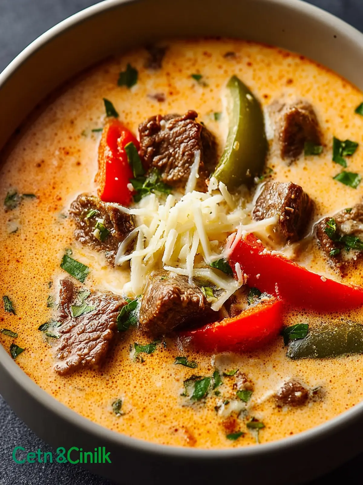 Creamy Philly Cheese Steak Soup Fourth Image kwjhvs