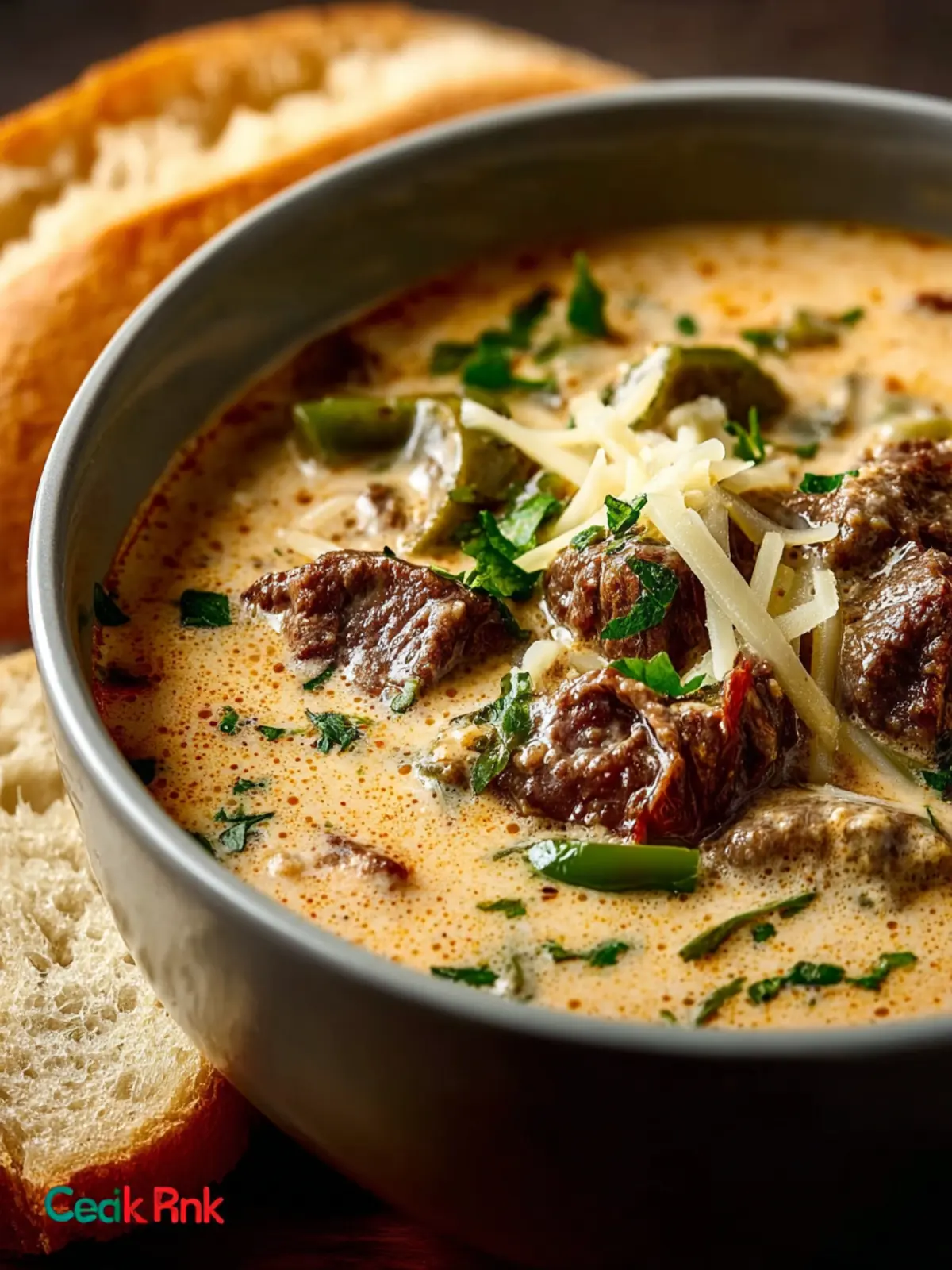 Creamy Philly Cheese Steak Soup Second Image vylkkp