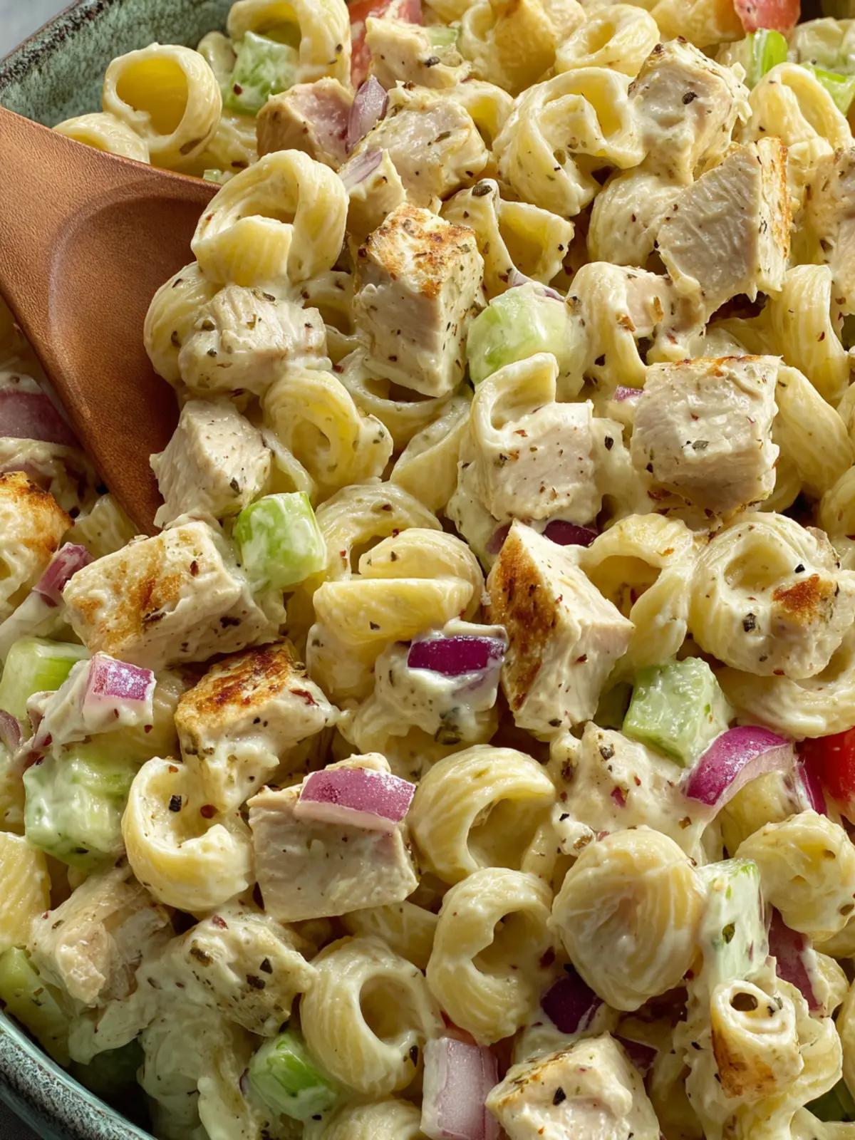 Chicken Macaroni Salad: The Best Recipe for Summer Picnics 8 Chicken Macaroni Salad Fourth Image igs2ln