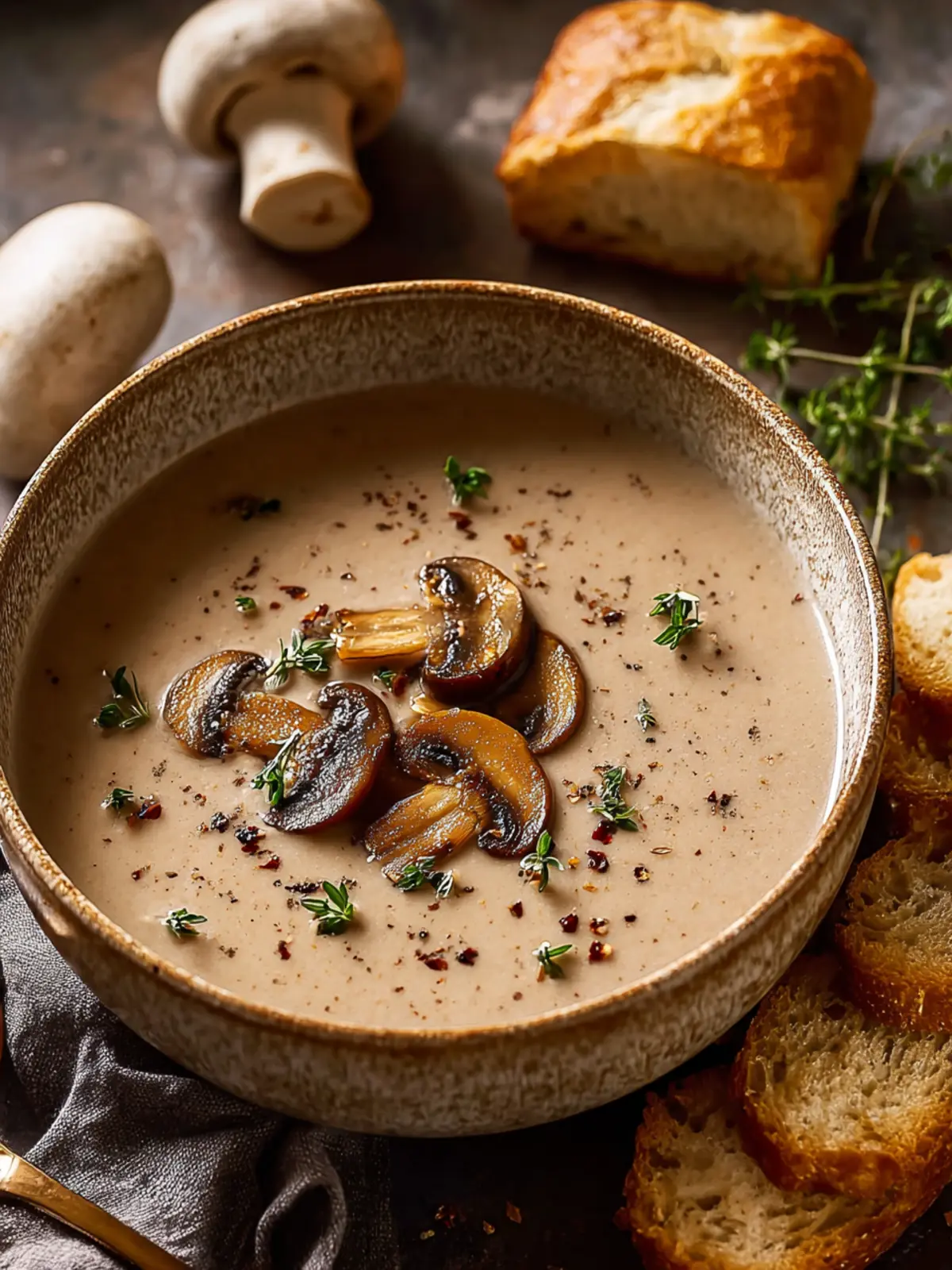 Creamy Mushroom Bisque Recipe: The Best Comfort in a Bowl 8 Creamy Mushroom Bisque Recipe Fourth Image rse8oo