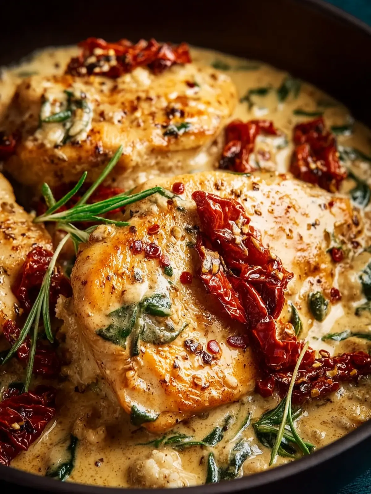 Creamy Tuscan Chicken with Sun Dried Tomatoes Rich Easy One Pan Perfection Second Image etnuv1
