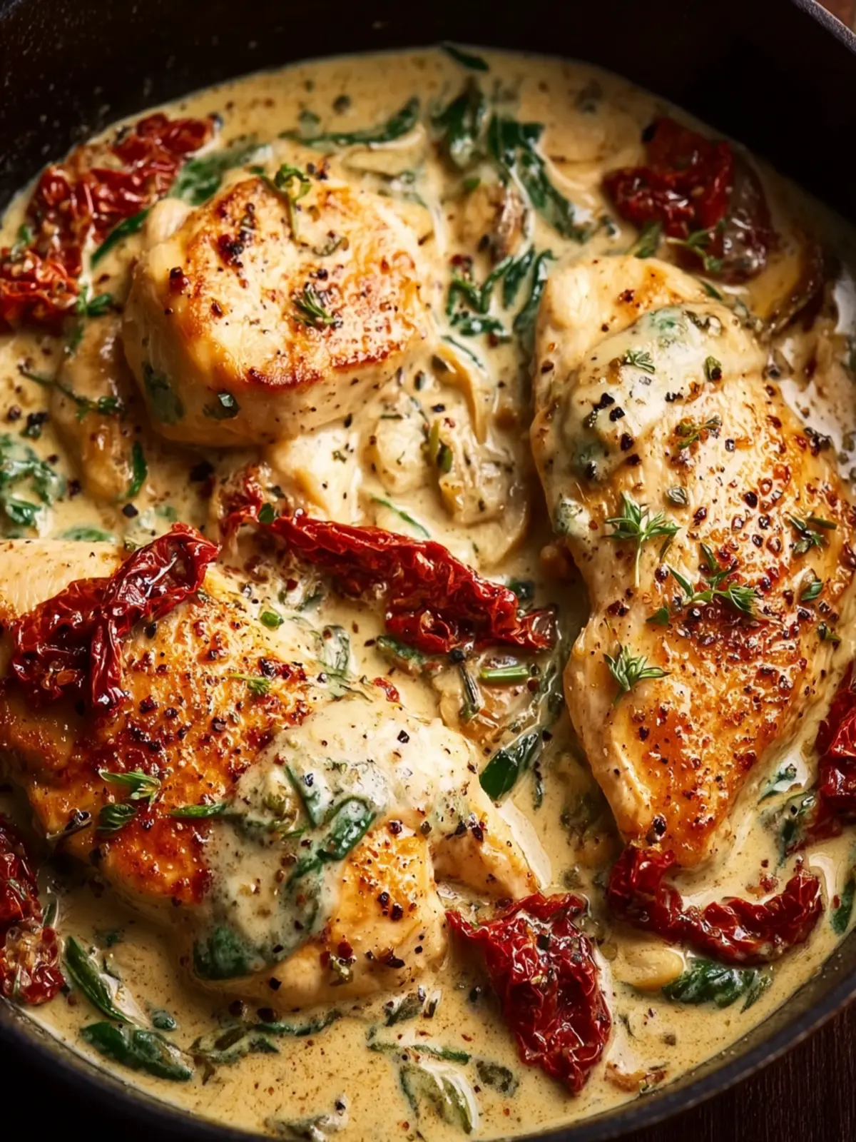 Creamy Tuscan Chicken with Sun Dried Tomatoes Rich Easy One Pan Perfection Third Image fbc7mp