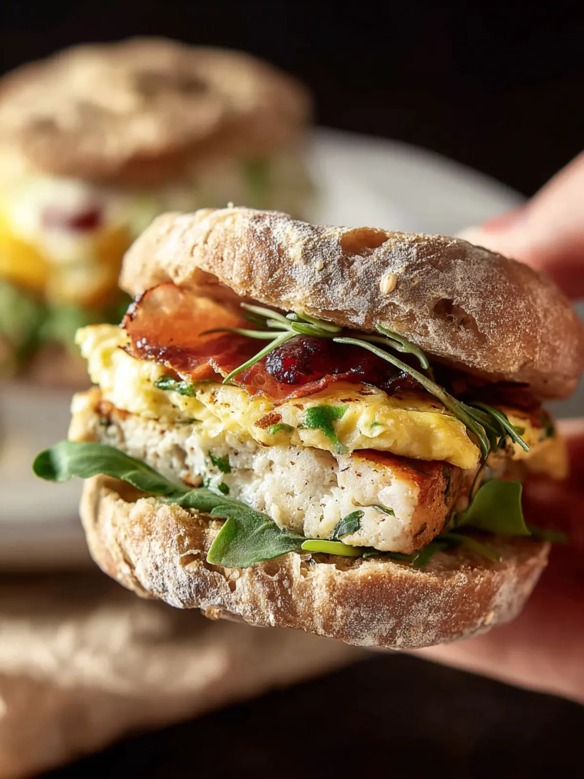 High Protein Breakfast Sandwiches Meal Prep Recipe Fourth Image spfrgk