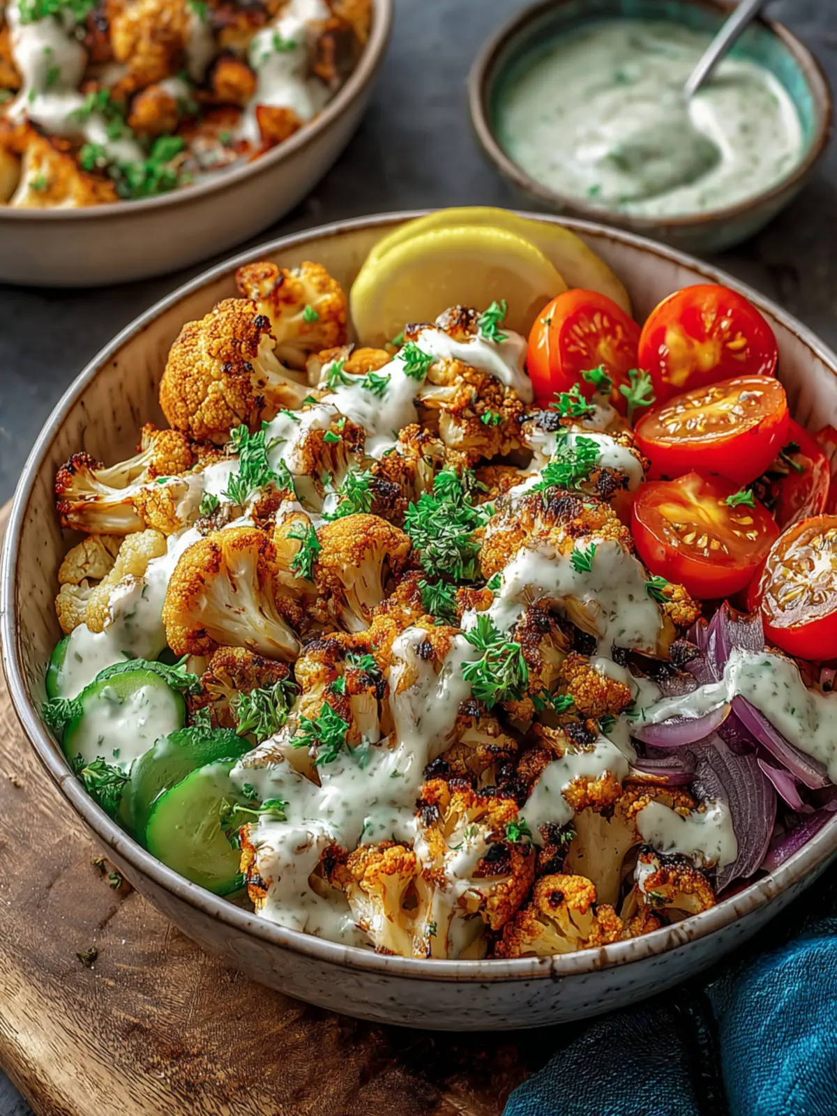 Cauliflower Shawarma Bowl Easy Sheet Pan Dinner Third Image agwwll