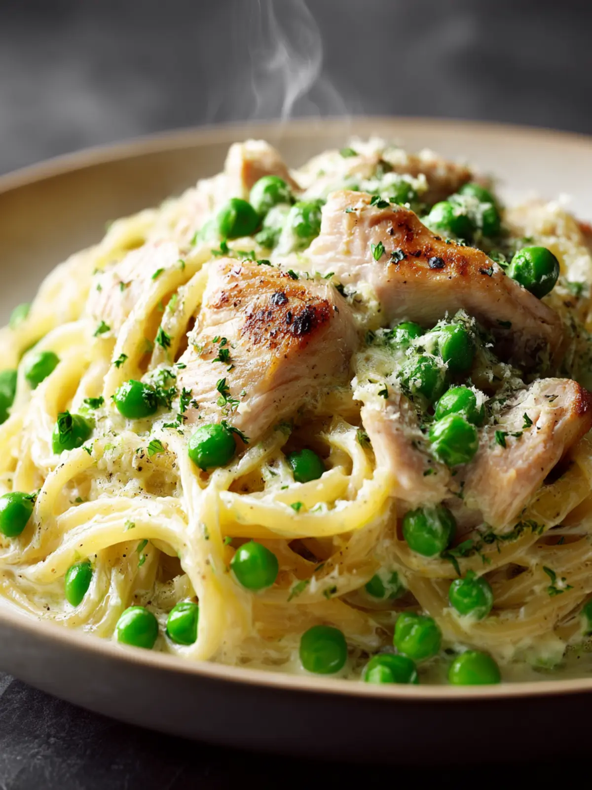 Chicken and Peas Creamy Pasta: The Best Comfort Dish Ever 7 Chicken And Peas Creamy Pasta Third Image hb29pc