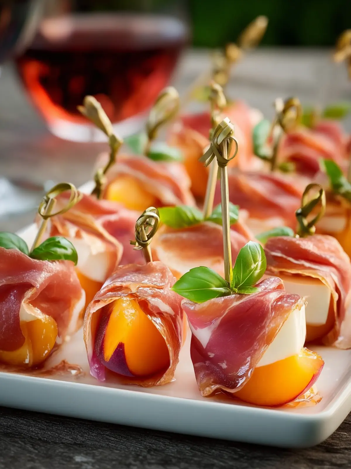 Elegant Prosciutto and Pickled Peach Appetizer Skewers Fourth Image vfhzlg