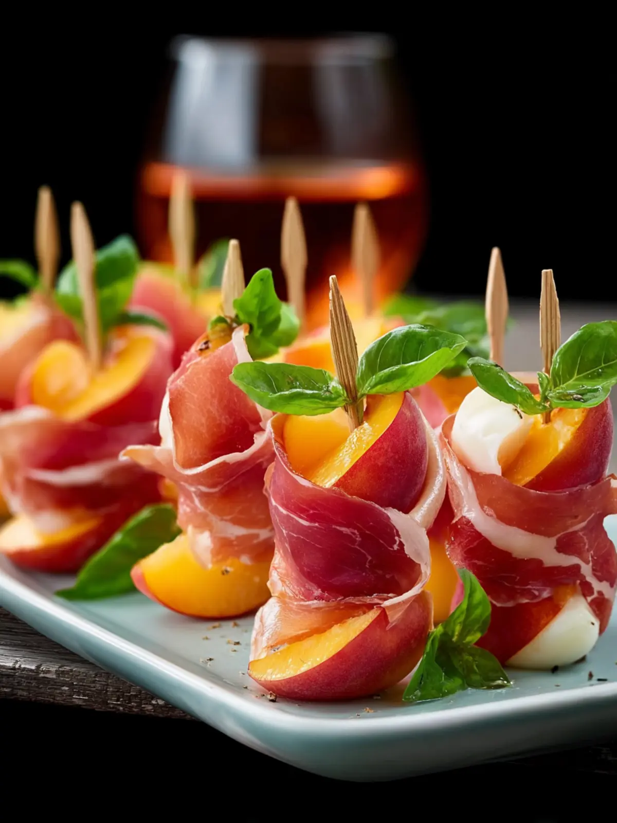 Elegant Prosciutto and Pickled Peach Appetizer Skewers Second Image rbdgup