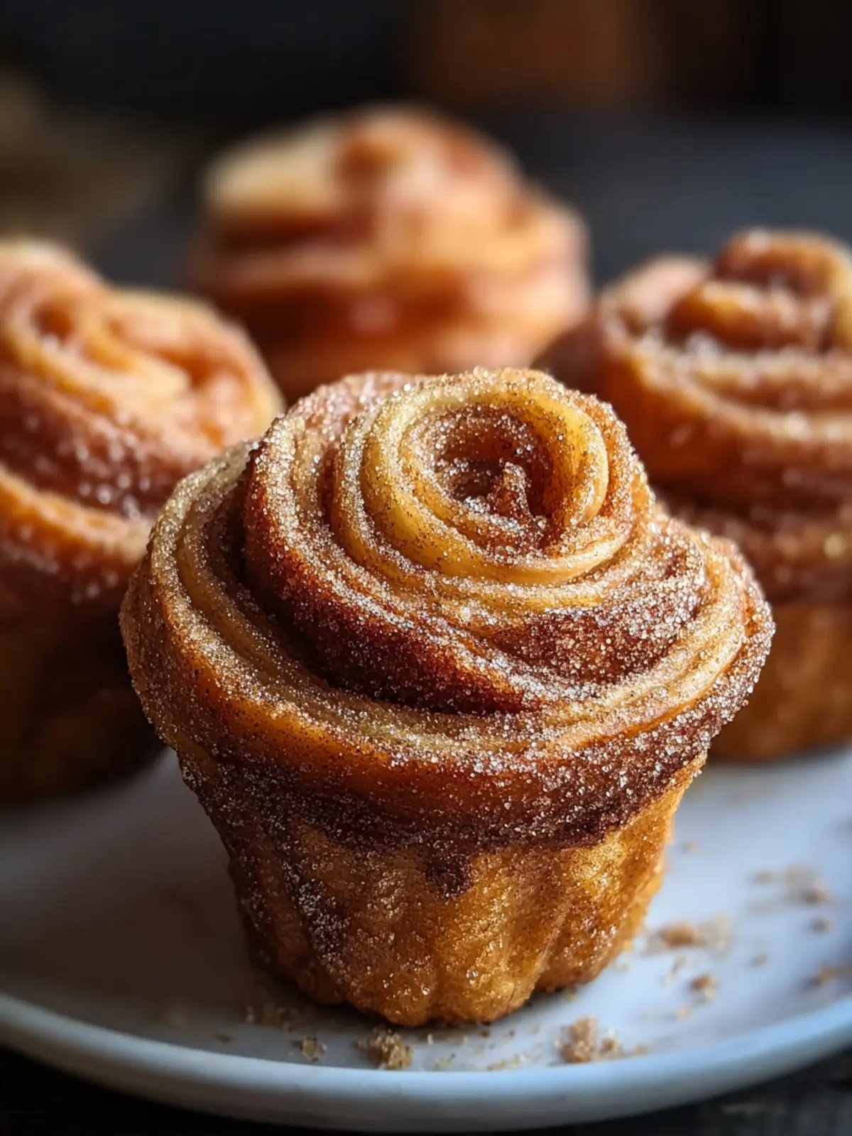 Flaky Churro Cruffins: Irresistibly Sweet Cinnamon Sugar Delights 6 Flaky Churro Cruffins with Cinnamon Sugar Second Image npowfl