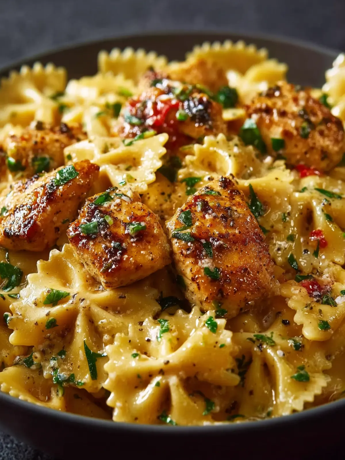 Garlic Butter Chicken Bowtie Pasta Third Image rw7vyj