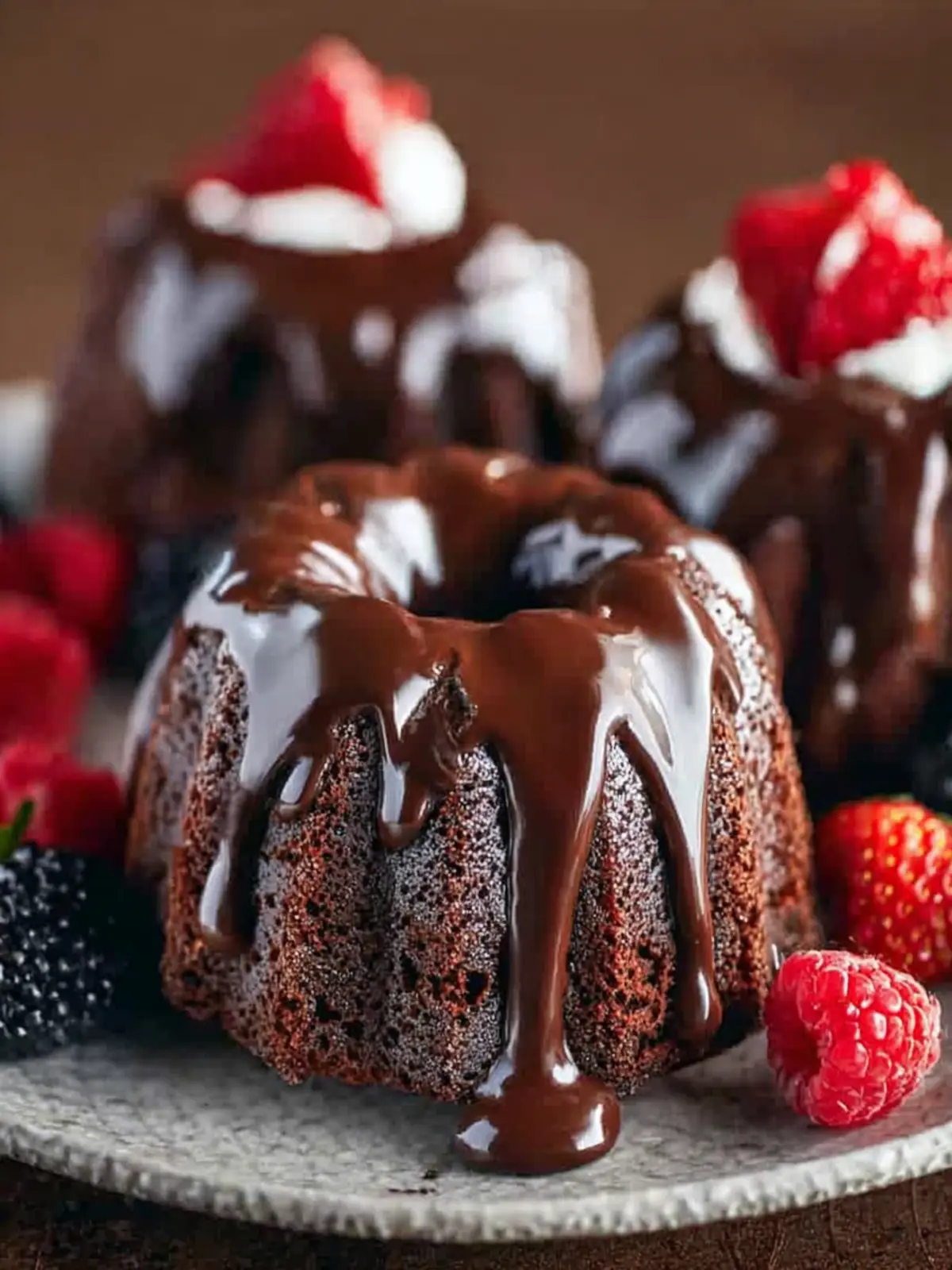 Mini Decadent Chocolate Bundt Cakes Third Image jm9psf