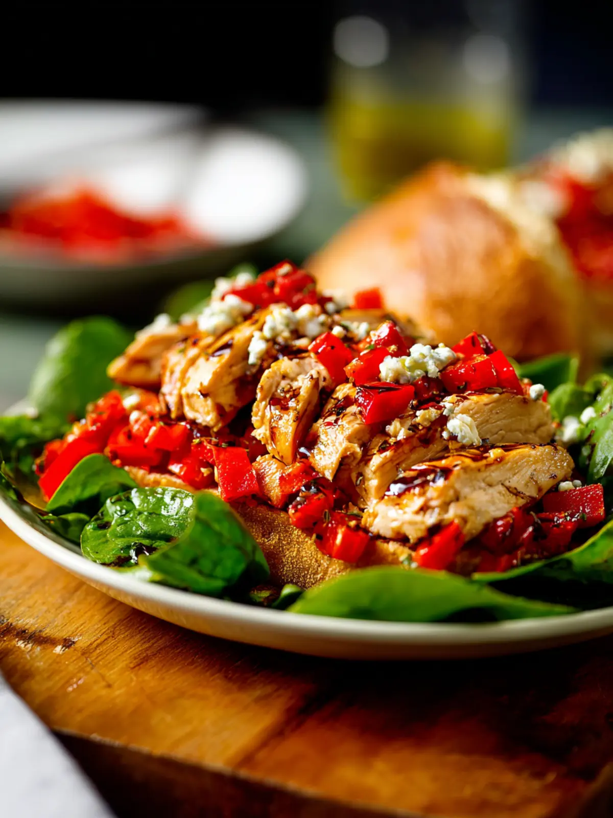 Roasted Red Pepper Chicken Salad with Balsamic Dressing Second Image a6bbnf