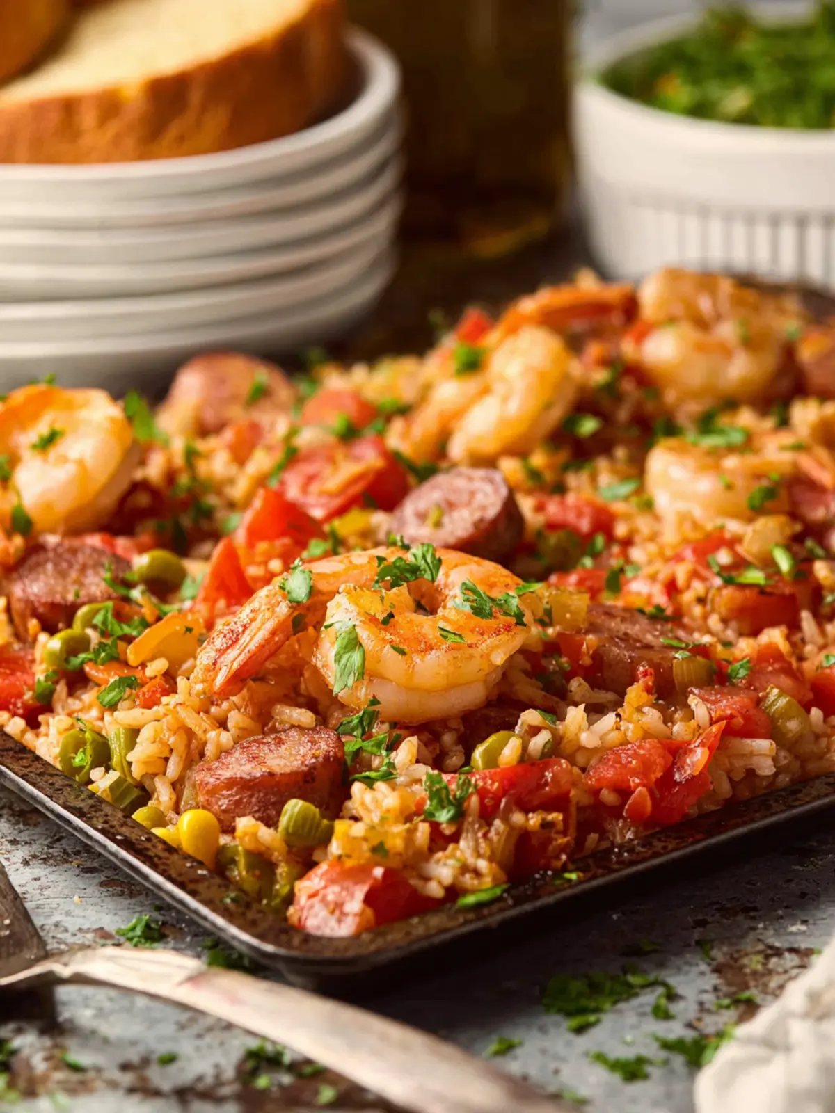 Sheet Pan Shrimp Jambalaya: Easy, Flavor-Packed Delight 7 Sheet Pan Shrimp Jambalaya Third Image hue3ti