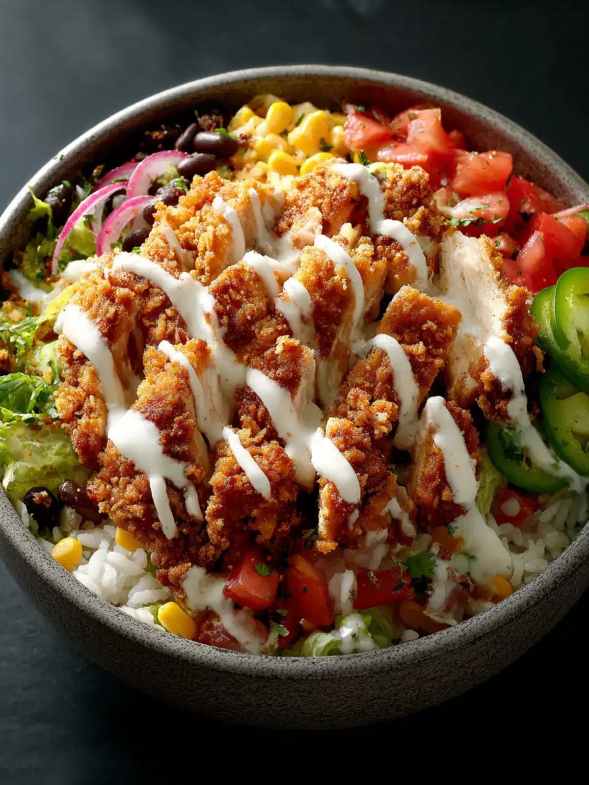 Southern Fried Chicken Burrito Bowl: Irresistibly Flavorful Bliss 6 Southern Fried Chicken Burrito Bowl Second Image cbzfi0