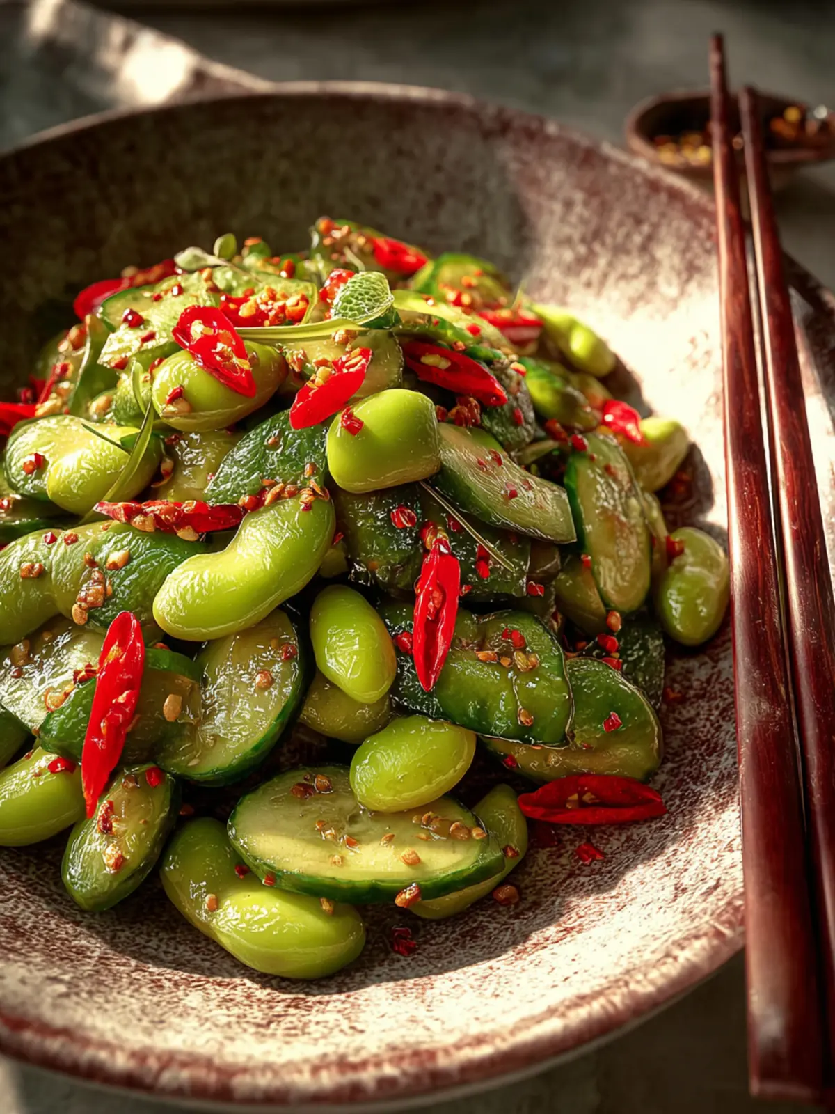 Spicy Cucumber Edamame Salad: The Best Zesty Refreshment! 8 Spicy Cucumber Edamame Salad Fourth Image grvotb