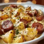 Cheesy Ranch Potatoes & Smoked Sausage make dinner easy! 3 Cheesy Ranch Potatoes & Smoked Sausage