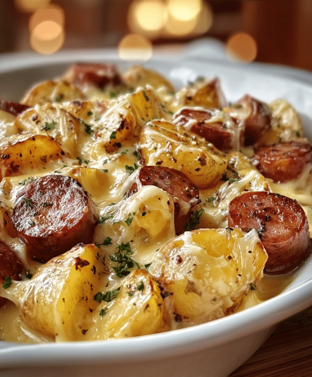 Cheesy Ranch Potatoes & Smoked Sausage