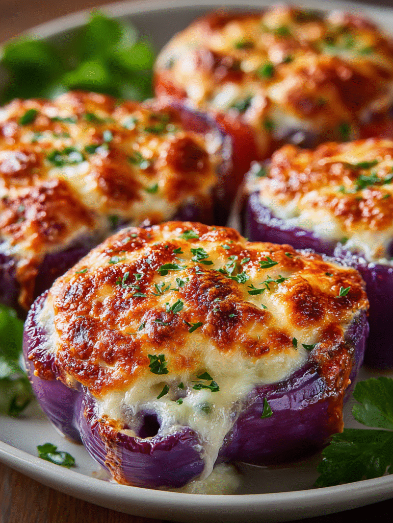 Cheesy Stuffed Bell Peppers (Golden Baked Tops)