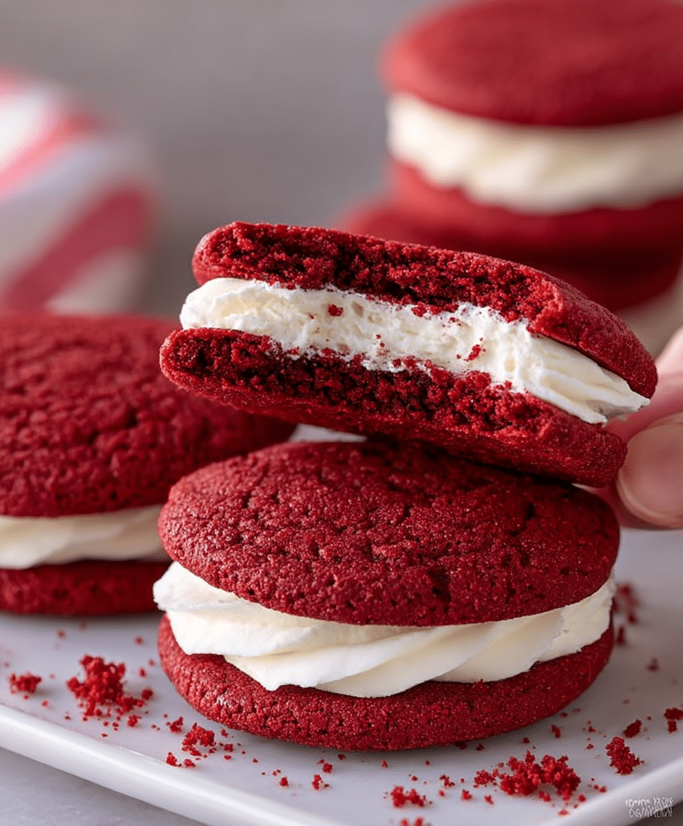 Chewy Red Velvet Sandwich Cookies