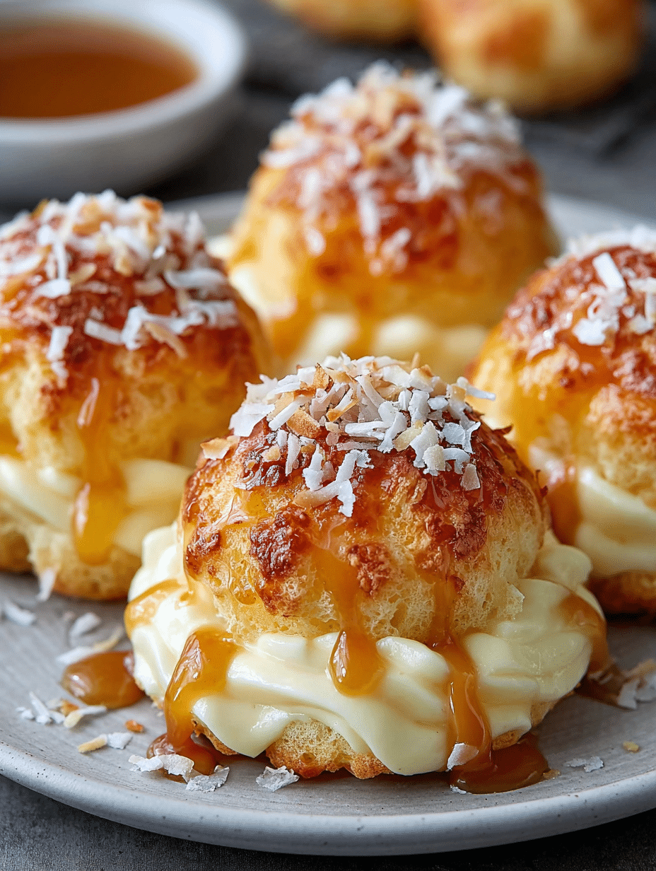 Coconut Caramel Cream Puffs: Discover This Irresistible Recipe! 2 Coconut Caramel Cream Puffs