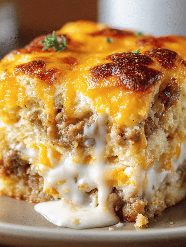 Cozy Biscuits & Gravy Breakfast Casserole