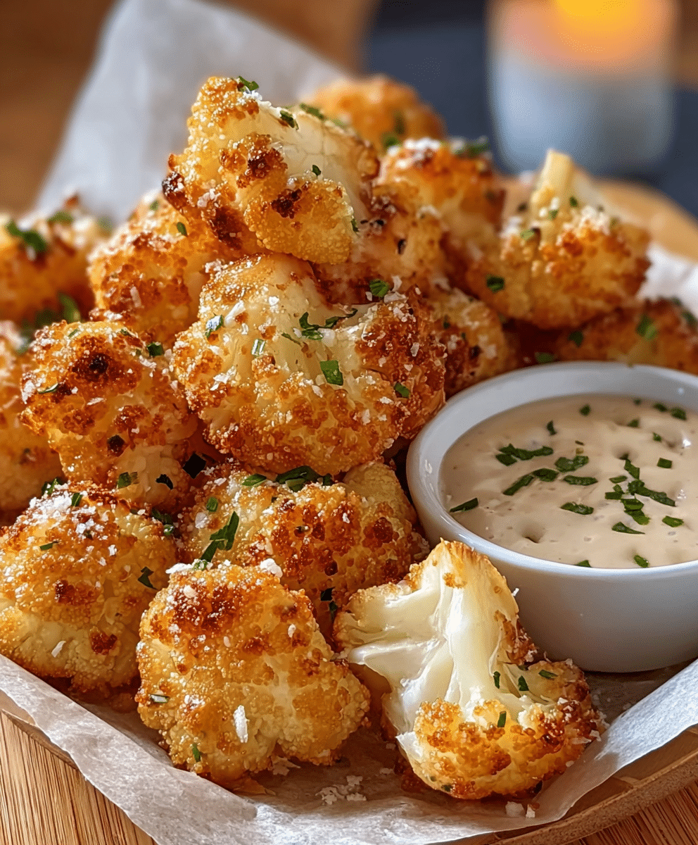 Crispy Parmesan Cauliflower Bites for a Tasty Snack! 2 Crispy Parmesan Cauliflower Bites