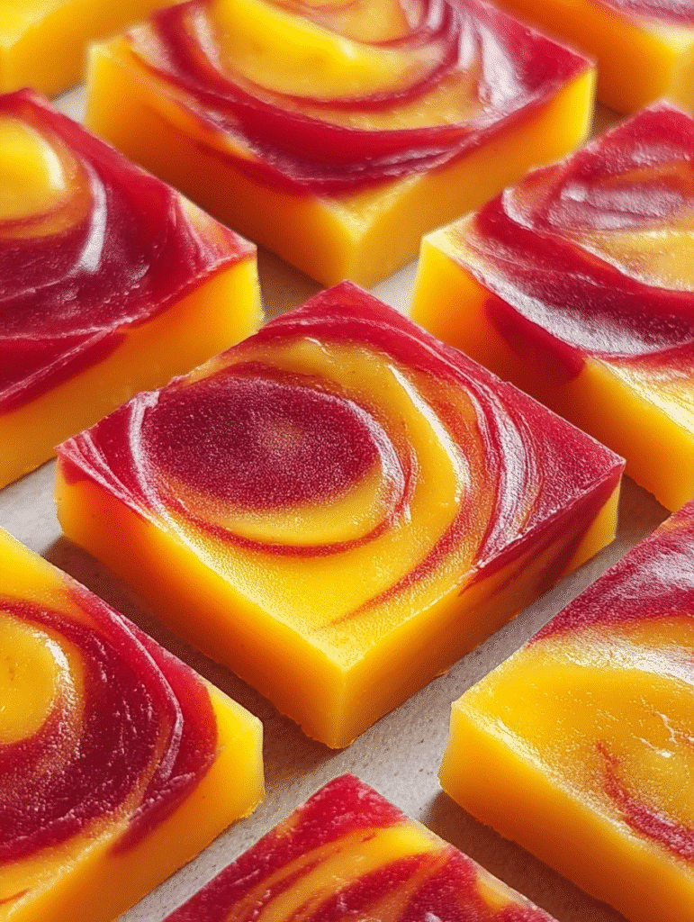 Easy Tie-Dye Mango Strawberry Fruit Leathers