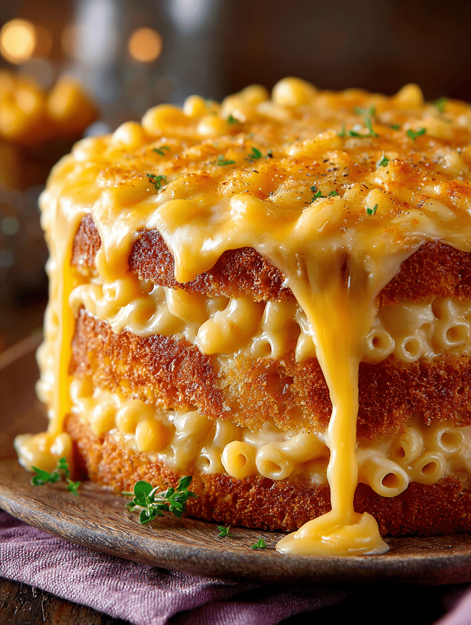 Mac & Cheese Waterfall Cake