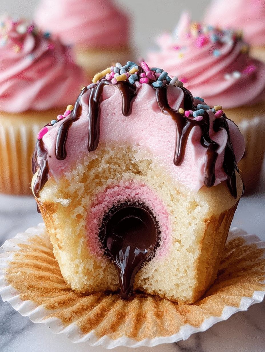Neapolitan Surprise Cupcakes