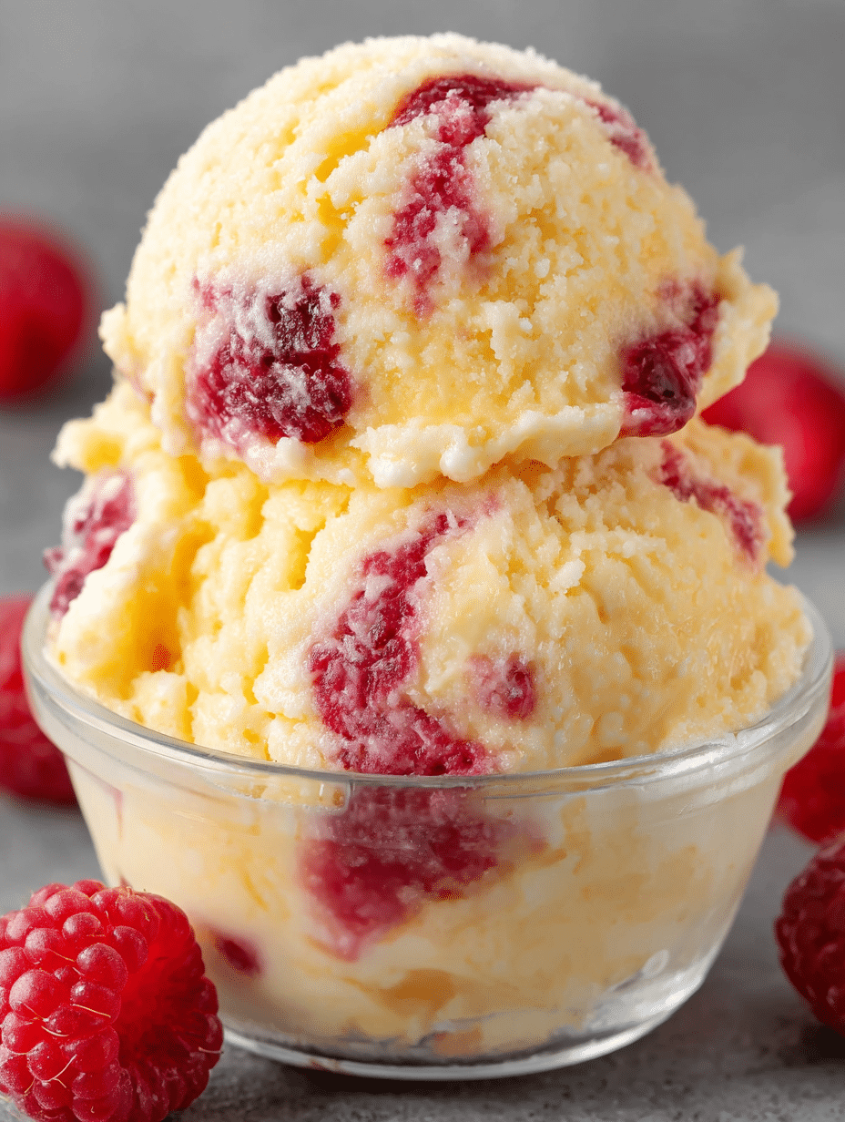 Peach Raspberry Sunset Ice Cream (Fruity Swirl Bliss)