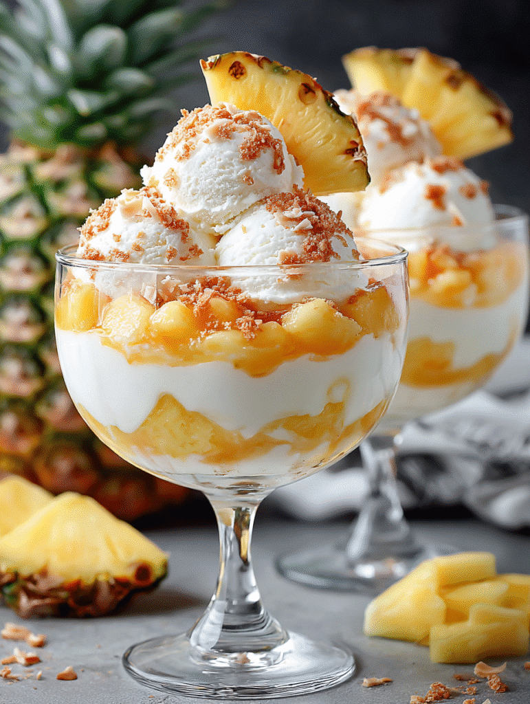 Pineapple Coconut Tiramisu Ice Cream