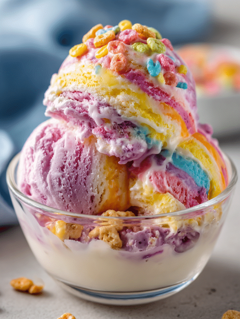 Rainbow Nerds Ripple Ice Cream (Candy Crunch Swirl)