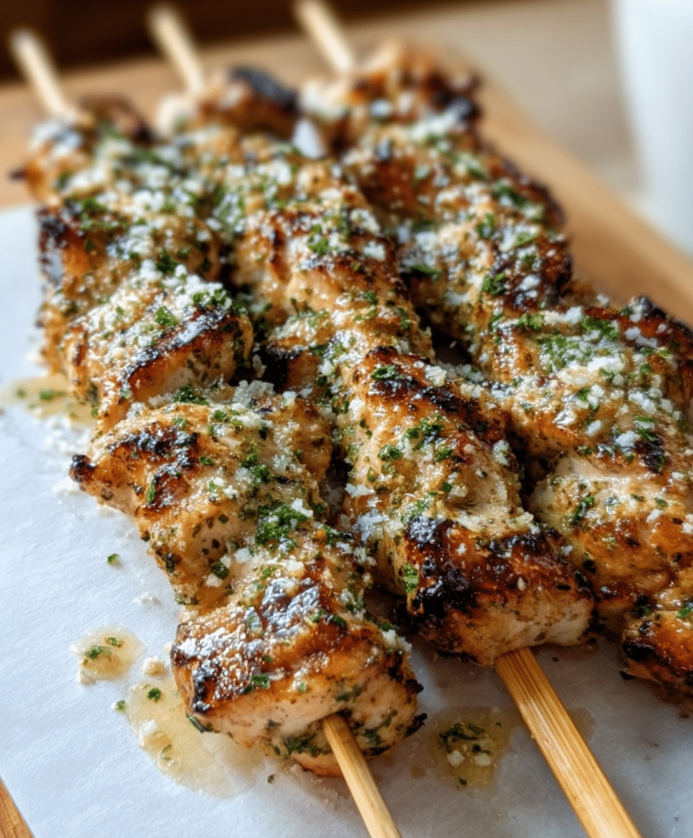 Ranch Garlic Parmesan Chicken Skewers are a must-try! 2 Ranch Garlic Parmesan Chicken Skewers