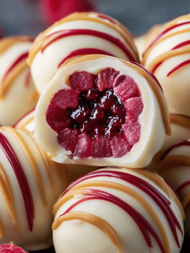 Raspberry White Chocolate Truffles