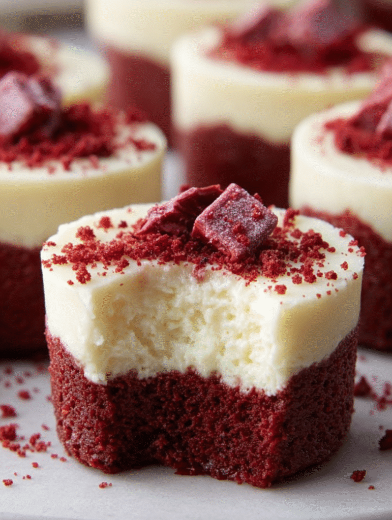 Red Velvet Cheesecake Mini Brownies