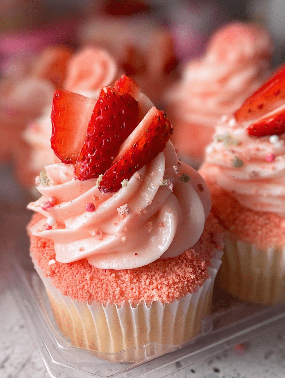 Strawberry Shortcake Crunch Cupcakes