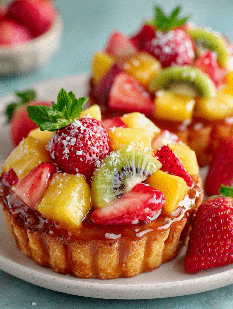 Tropical Fruit Pizza Pies (Mini Paradise Tarts)