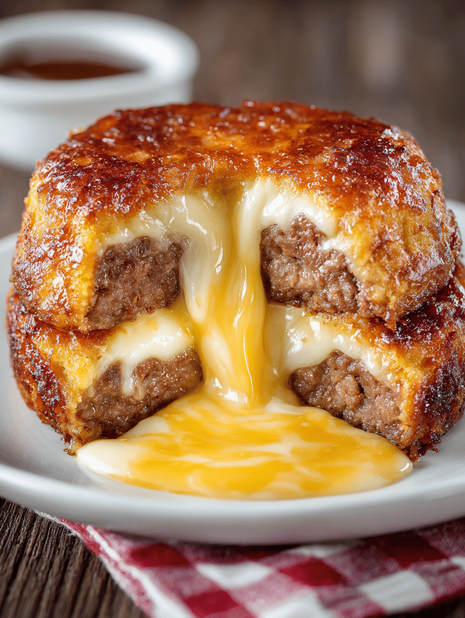 Cheeseburger Lava Cake (Molten Melt Bomb)