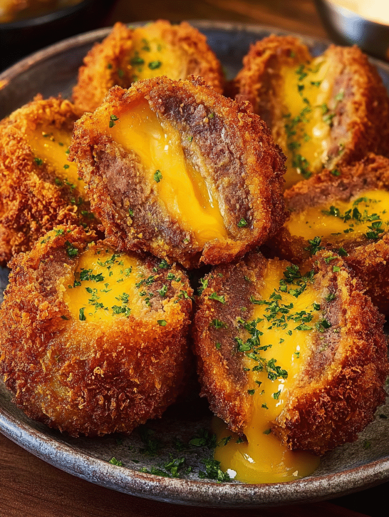 Cheesy Crispy Beef Bombs