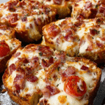 Cheesy Ham & Tomato Pizza Toasts: A Quick Delight! 6 Cheesy Ham & Tomato Pizza Toasts