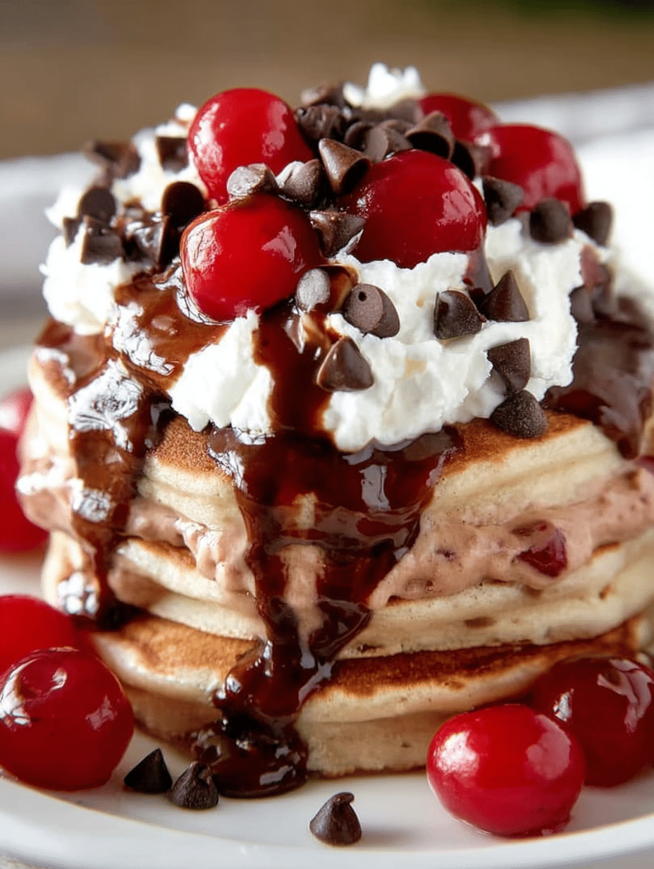 Chocolate Cherry Pancakes