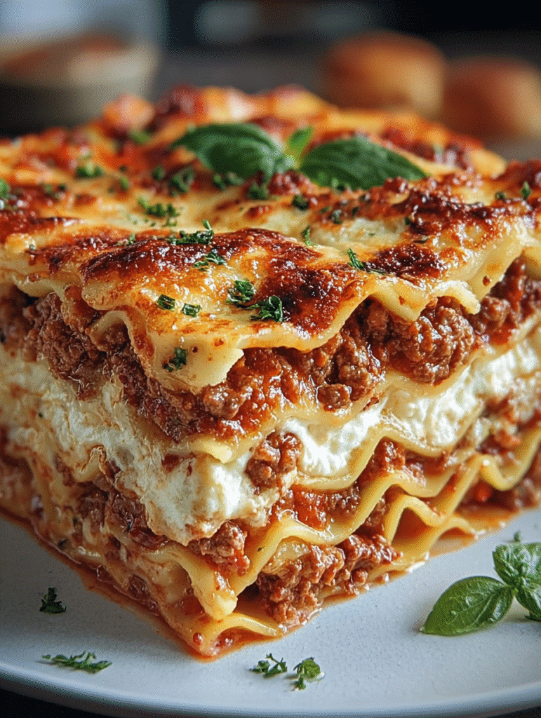 Classic Lasagna with Ricotta and Meat Sauce