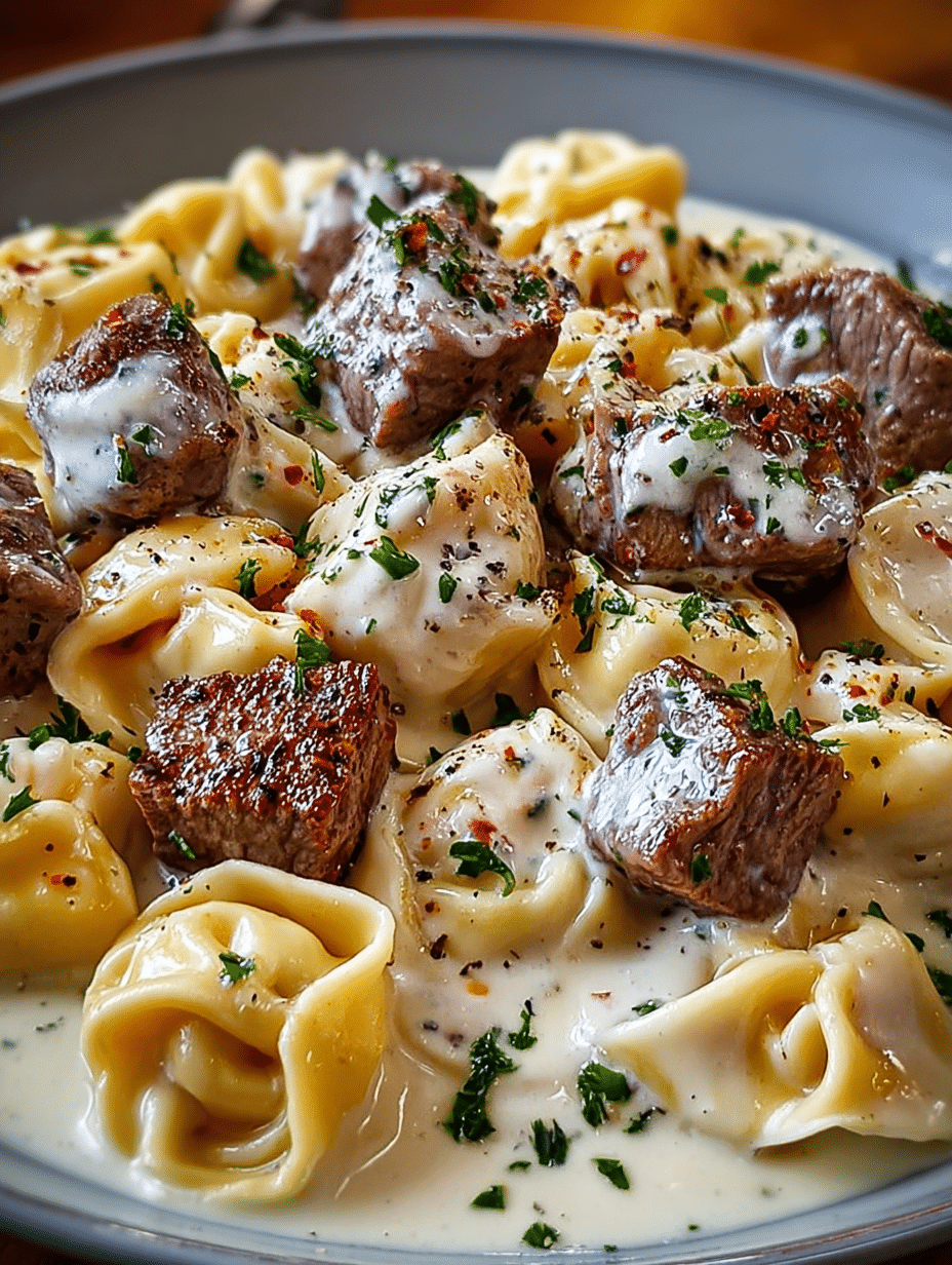 Creamy Beef Tortellini Skillet