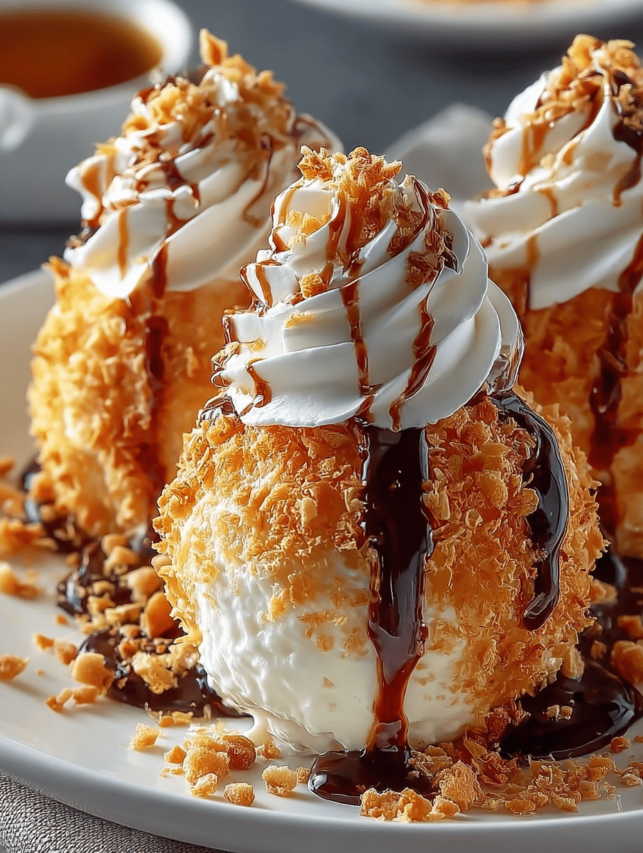 Crispy Fried Ice Cream Sundae