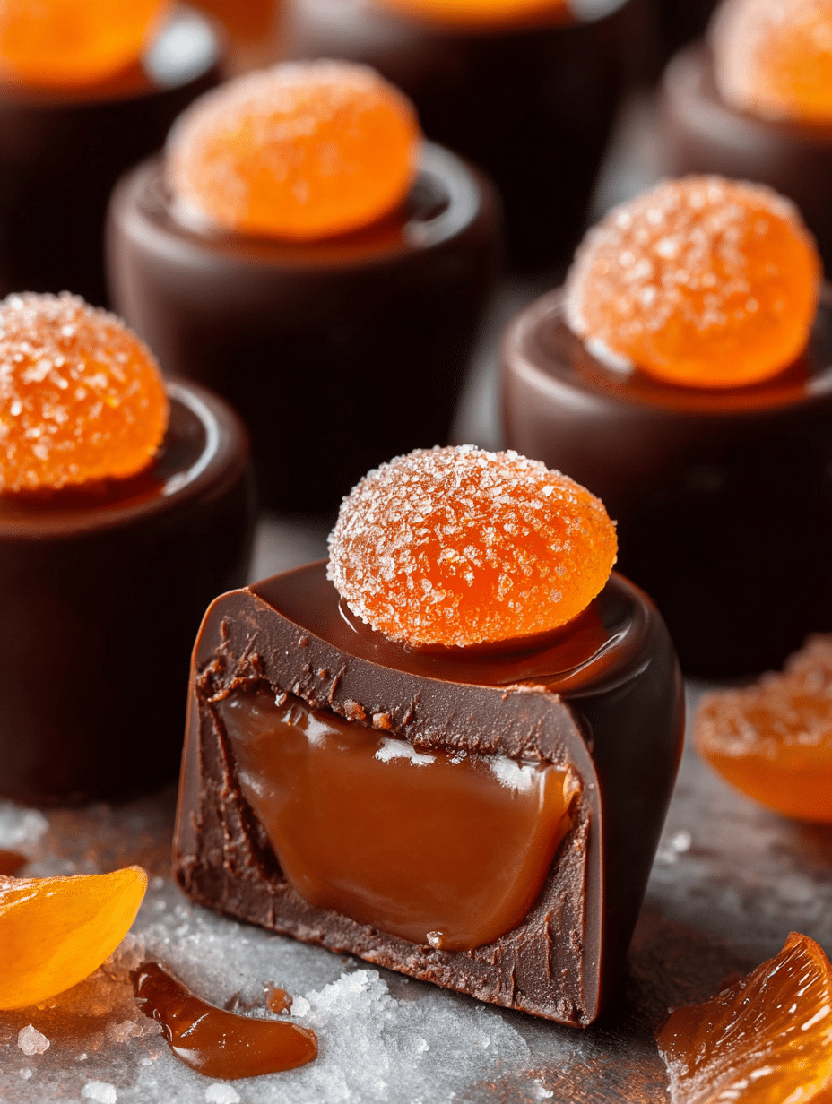 Dark Chocolate Orange Caramel Bites: Experience Bliss Today! 4 Dark Chocolate Orange Caramel Bites