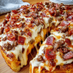 Fully Loaded Meat Lovers Deep Dish Pizza: Indulge in Heaven! 6 Fully Loaded Meat Lovers Deep Dish Pizza