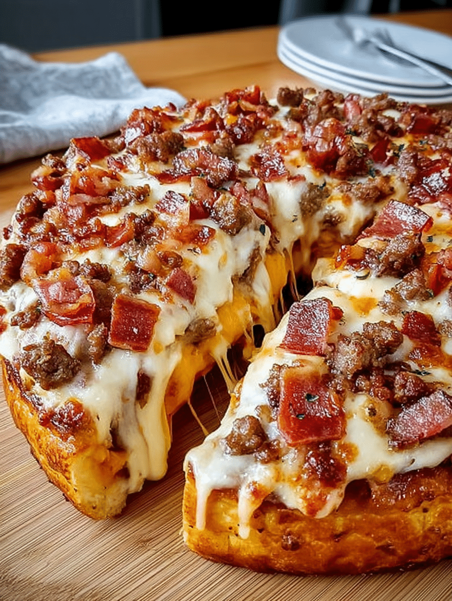 Fully Loaded Meat Lovers Deep Dish Pizza: Indulge in Heaven! 4 Fully Loaded Meat Lovers Deep Dish Pizza